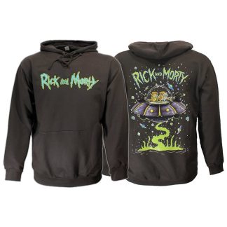 Rick and Morty Rick and Morty Sweater Spacecruiser Pullover Hoodie Dark Gray