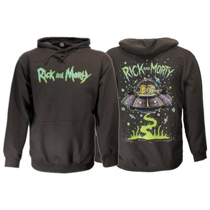 Rick and Morty Rick and Morty Sweater Spacecruiser Pullover Hoodie Dark Gray