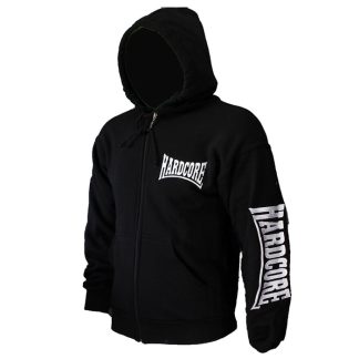 Hardcore Hardcore Embroided Logo Vest Hoodie with Zipper Black