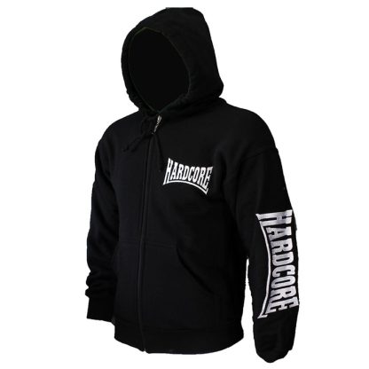 Hardcore Hardcore Embroided Logo Vest Hoodie with Zipper Black
