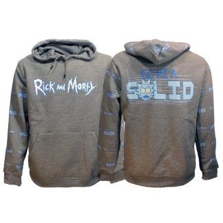 Rick and Morty Rick and Morty Do Me A Solid Hoodie Sweater Pullover Gray-