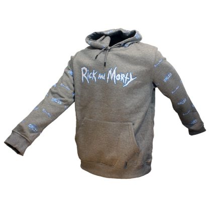 Rick and Morty Rick and Morty Do Me A Solid Hoodie Sweater Pullover Gray- - Image 2