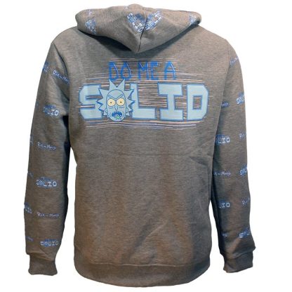 Rick and Morty Rick and Morty Do Me A Solid Hoodie Sweater Pullover Gray- - Image 3