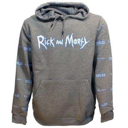Rick and Morty Rick and Morty Do Me A Solid Hoodie Sweater Pullover Gray- - Image 5