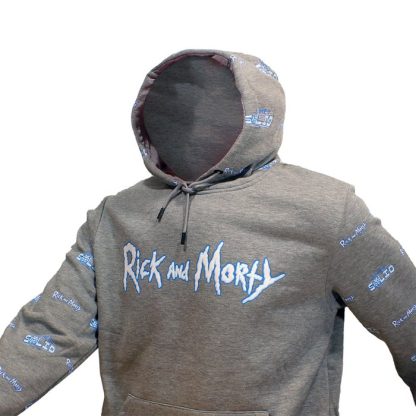 Rick and Morty Rick and Morty Do Me A Solid Hoodie Sweater Pullover Gray- - Image 6