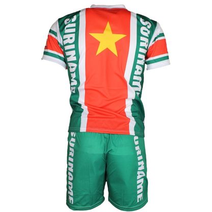 Suriname Suriname Flag Football Sports T-Shirt + Shorts Outfit Set - Image 3