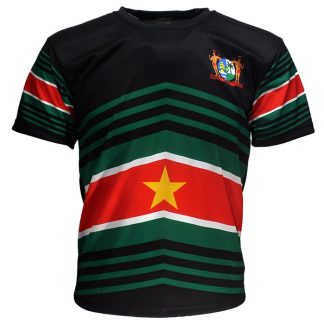Suriname Suriname Flag Techno Style Football Sports T-Shirt - Original Design