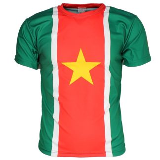 Suriname Suriname Flag Oldschool Style Football T-Shirt Green - Original Design