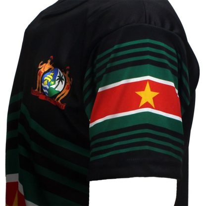 Suriname Suriname Flag Techno Style Football Sports T-Shirt - Original Design - Image 3