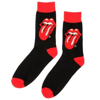 Band Merchandise The Rolling Stones Tongue and Lips Logo Socks Black/Red