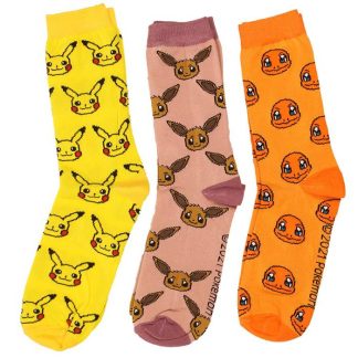 Pokémon Pokemon Charmander Eevee Pikachu Socks 3 Pack